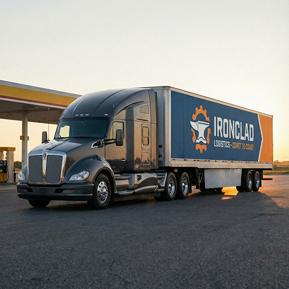 Truck Frame Banner on Trailer